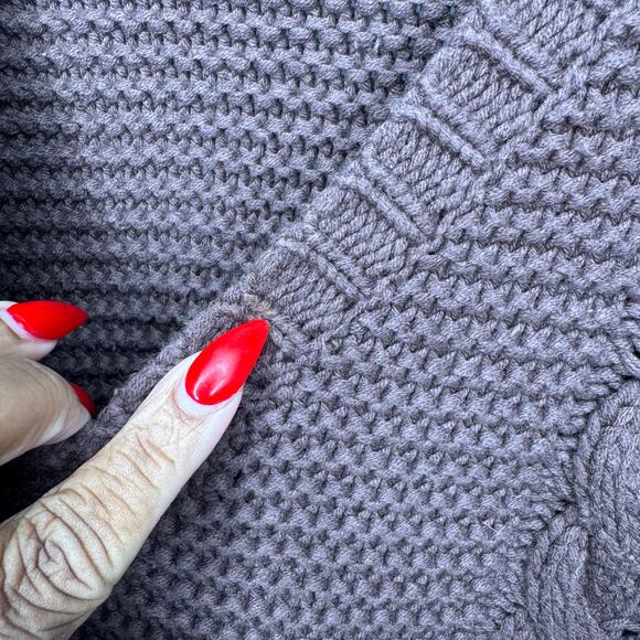 Bardot Cable Knit Sweater Brown Size L Chunky V-Neck Pullover - Picture 2 of 8